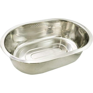 貝印 KAI DZ1140 洗い桶 小判型 脚高ゴム付 シルバー 桶 キッチンツール 水回り 洗浄