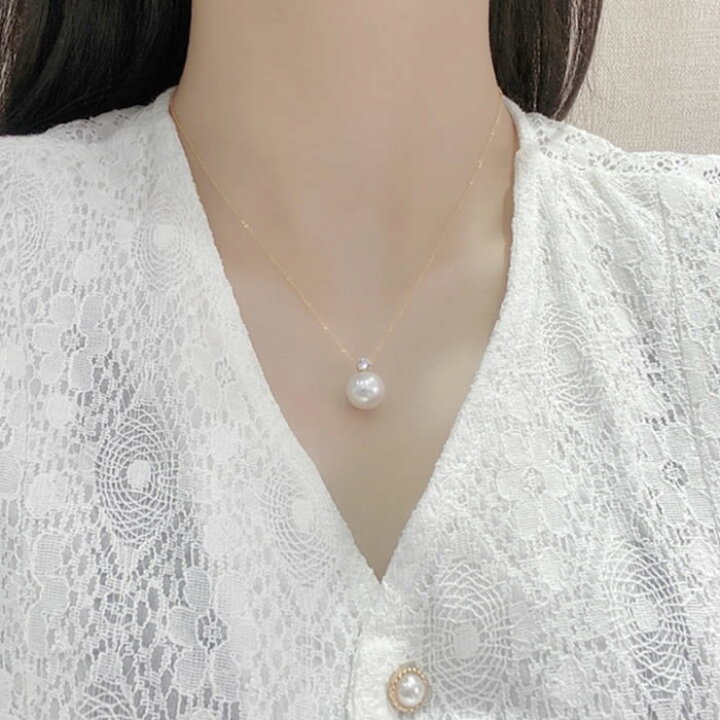 楽天市場】淡水真珠 本真珠 ペンダントトップ ホワイト K18 18金 