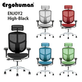【神奈川・東京・千葉北西部・埼玉南部 無料引取サービス有】エルゴヒューマン エンジョイ2 ハイタイプ ブラックフレーム（5カラー展開）EJ2-HAM-BF Ergohuman ENJOY2 オフィスチェア 送 チェア 椅子 いす イス オフィスチェア 肘 キャスター付き リクライニング