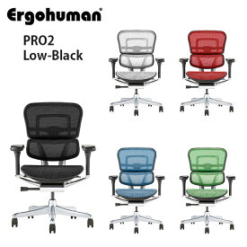 【神奈川・東京・千葉北西部・埼玉南部 無料引取サービス有】エルゴヒューマン プロ2 ロータイプ ブラックフレーム（5カラー展開）EHP2-LAM-BF Ergohuman PRO2 オフィスチェア チェア 椅子 いす イス オフィスチェア 肘 キャスター付き リクライニング