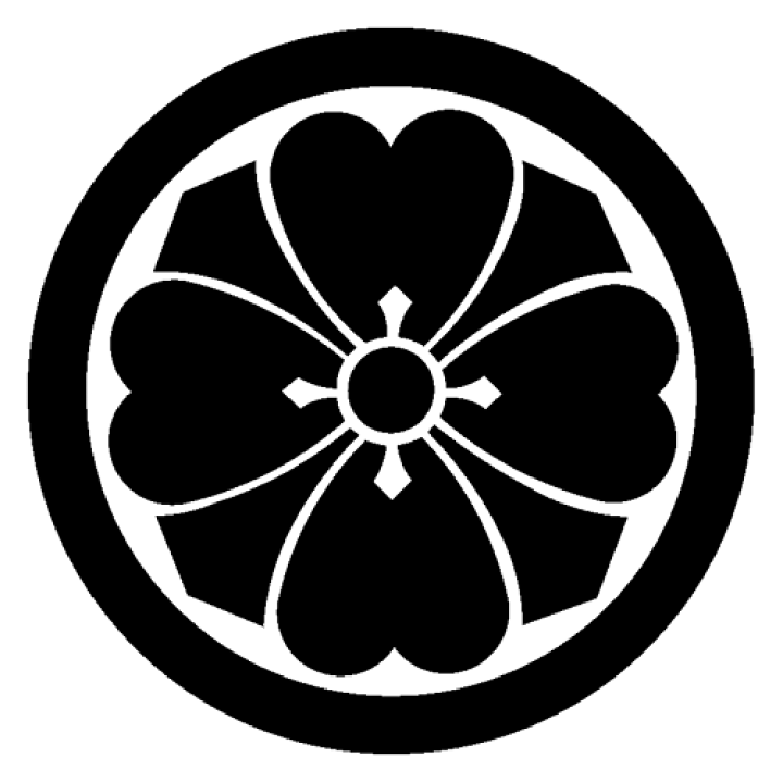 楽天市場】家紋ステッカー 047 丸に四方剣片喰 20cmサイズ