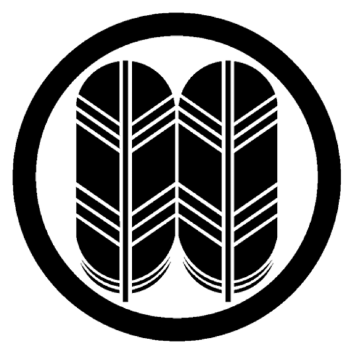 楽天市場】家紋ステッカー 148 丸に並び鷹の羽 20cmサイズ