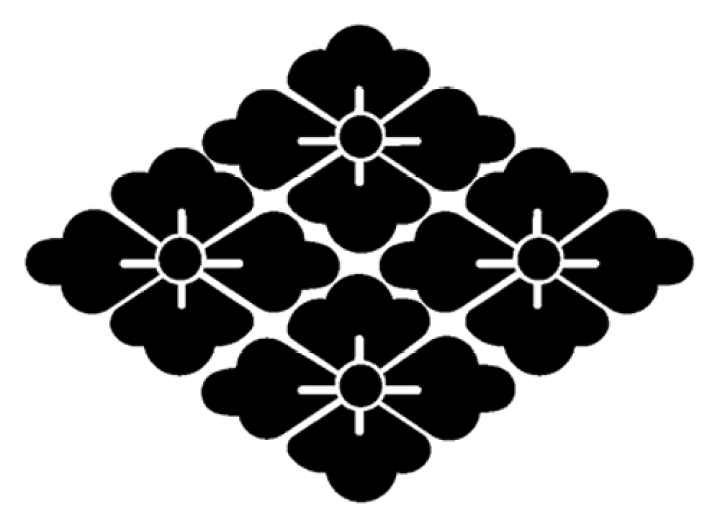 楽天市場 家紋ステッカー 5 柳沢四つ花菱 13ｃｍサイズ ファンタジー工芸 楽天市場店