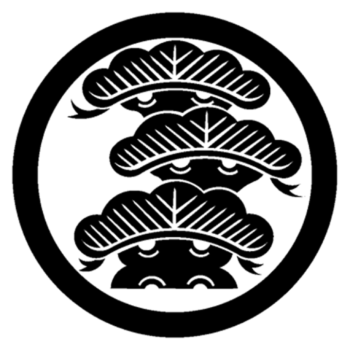 楽天市場】家紋 ステッカー「丸に荒枝付き右三階松」 20cmサイズ