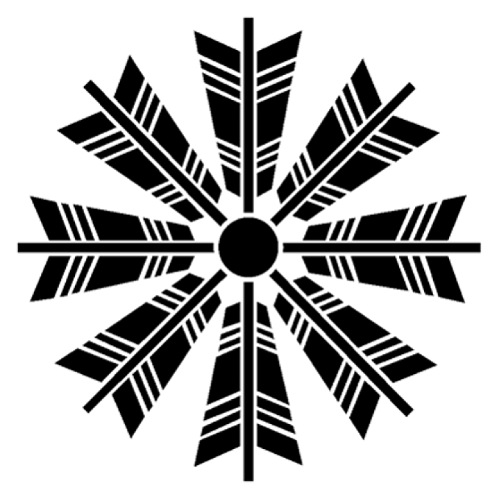 楽天市場】家紋 ステッカー 「八つ矢車」 20cmサイズ 家紋番号-279