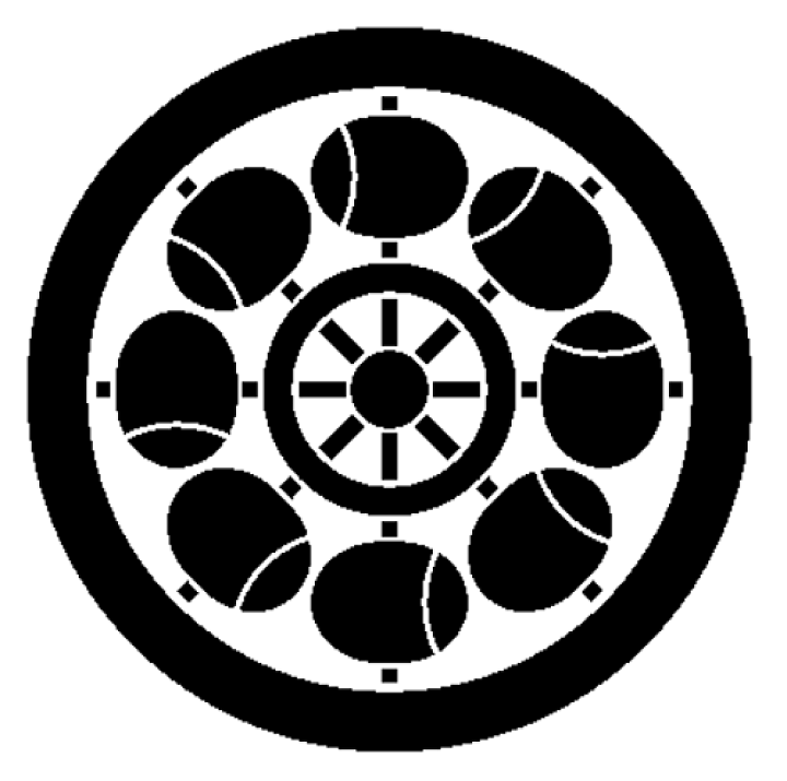 楽天市場】家紋 ステッカー 「丸に八つ槌車」 13cmサイズ 家紋番号