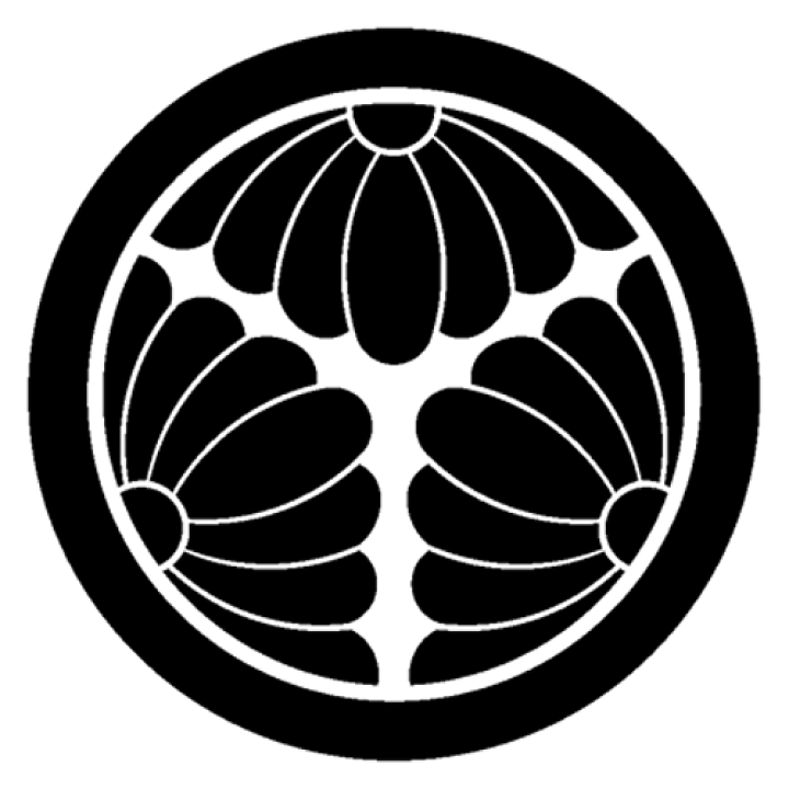 楽天市場】家紋ステッカー 081 丸に三つ割り菊 13cmサイズ