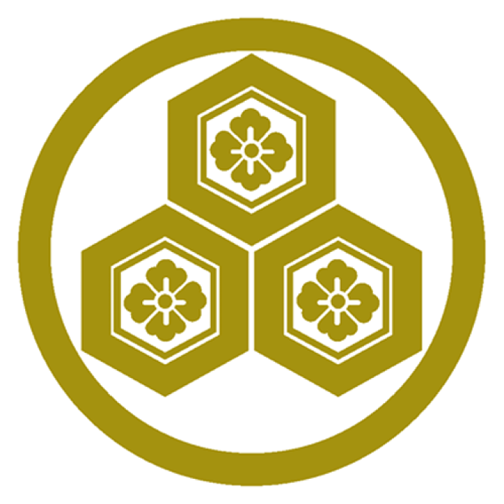 楽天市場】家紋ステッカー 099 丸に三盛亀甲花菱 20cmサイズ