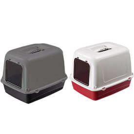 【今だけプレゼント付き】CLEAR CAT 10 猫トイレ 本体 猫用快適 イタリアferplast社製 キャットトイレ 猫 トイレ カバー付き　扉付き　持ち運び　フタ付き　臭い抑える
