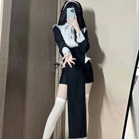 ハロウィン コスプレ セクシー シスター 修道女 コスチューム メイド 聖女 牧師 宣教師 教会 聖歌隊 かわいい 衣装 仮装 撮影 コス