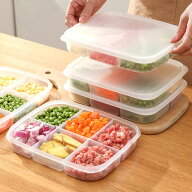 冷蔵庫用 仕切り付き 食品保存容器 肉類 冷凍保存ボックス 生姜・ネギ・ニンニク用 小分け 下ごしらえボ…