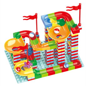 知育玩具 積み木 ブロック 立体パズル おもちゃ ビー玉転がし 誕生日 出産祝い 女の子 男の子 子供 1歳 2歳 3歳 クリスマス プレゼント モンテッソーリ教育 レール 迷路 スロープトイ ロコロセット ボール 400点