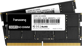 2枚DDR5 ノートパソコン メモリー 無期限保証64GB (2x32GB)/48GB (2x24GB) 4800MHz/5600Mhz Fanxiang PC メモリ RAM 大容量 内蔵メモリー ノートパソコン用 Intel AMD対応 CL46 SODIMM 262ピンマルチタスク