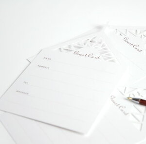 「追加・予備用」チャペル芳名カード（10枚入）穴なしタイプ（ボックス型カード式芳名帳用）／結婚式芳名帳ゲストブック