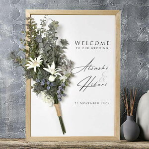 お花アレンジウェルカムボード「スワッググレイッシュ」/結婚式 パーティー 家族婚 少人数婚 なし婚