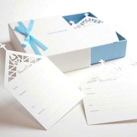 ゲストブック 芳名帳 結婚式 芳名録 ゲストサイン 受付 ブライダル ウェディング 展示会 展覧会 個展／ボックス型カード式芳名帳「アジュール」（チャペル芳名カード50枚入）