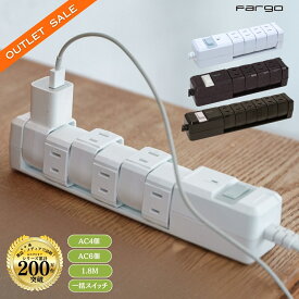【アウトレット☆数量限定】 電源タップ 回転式 4個口 6個口 スイッチ サージ タップ 安全 延長コード コンセント タコ足 雷ガード マルチタップ コンセントタップ コンパクト 配線 1.8m