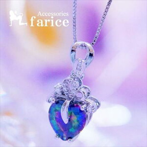 ミスティックトパーズ ティアラ リボン ハート ミスティック トパーズ プリンセス 王冠 高級感 虹色 紫 緑 レディース ネックレス ペンダント