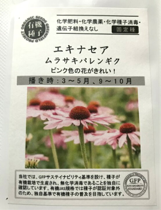 楽天市場 エキナセア エキナケア ムラサキバレンギク 種 エディブルフラワーの種 食用花 ハーブ グリーンフィールドプロジェクト 有機種子 ネコポス便0円で送付可 花の種 ハーブの種 花 食べられる 伊勢志摩おかげ野菜と仲間達