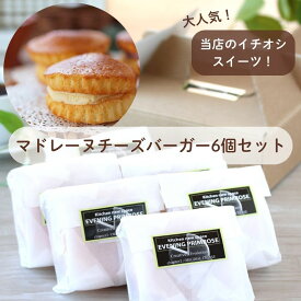 贈答菓子『マドレーヌチーズバーガー6個セット』送料無料 詰め合わせ 贈り物 焼き菓子 手土産 STAYHOME おうち時間 ホームパーティー お祝い 御祝 御礼 内祝 お返し 誕生日 プレゼント ご挨拶 マドレーヌ 箱入【ファーマーズギフト】バレンタインデー ホワイトデー