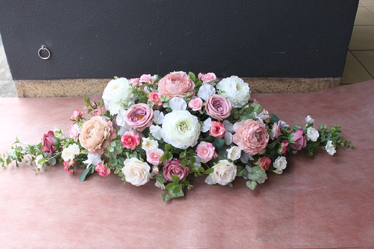 メインテーブル装花 高砂装花 造花 ランキング上位のプレゼント 白 Ｌサイズ ダスティピンク サービス