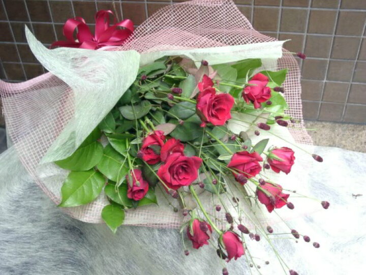 楽天市場 赤い薔薇の花束 ワレモコウ入り 送料無料 フラワーショップ ファーナム