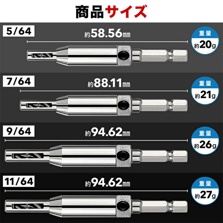 楽天市場 センター出し用 ドリルビットセット ドリルビット ビットセット ヒンジ 蝶番 下穴 下穴開け 便利 木工用 4個セット 穴あけ 穴開けドリル 先端工具 木工ドリル 電動ドライバー インパクトドライバー ドライバー ドリルドライバー 電動工具 レンチ 送料無料