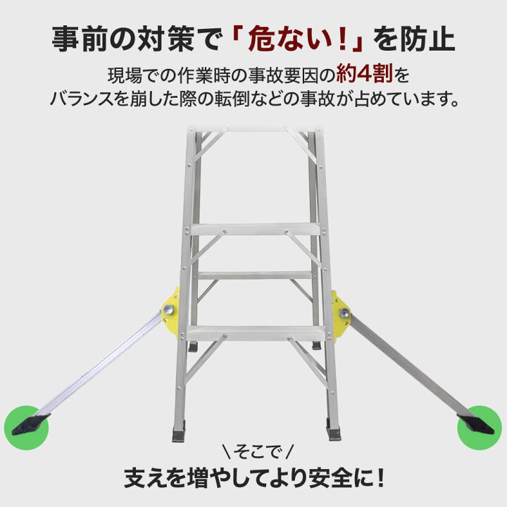 楽天市場】脚立 アウトリガー 2個セット 耐荷重100kg 脚立用 転倒防止 