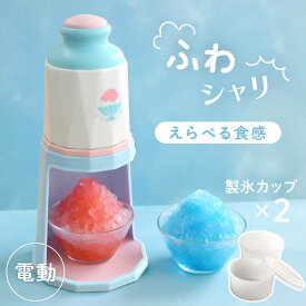 【200円OFF★先着順】 かき氷器 電動 かき氷機 2通り 2way バラ氷対応 ブルー 細め 粗め 電動かき氷器 かきごおり機 シャリシャリ 家庭用 製氷カップ付き かき氷 電動かき氷機 カキ氷 アイス 夏 キャンプ アウトドア バーベキュー パーティー パール金属かき氷器 青 DD8027