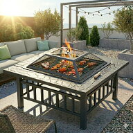 ファイヤーピット バーベキューコンロ 大型 BBQ バーベキュー 囲炉裏 テーブル 机 大人数 ビッグ BBQコン…