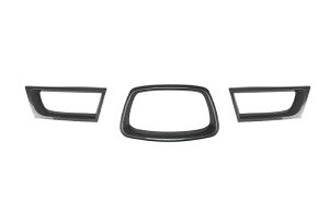 スバル インプレッサ WRX STI GDB 9型 グリルガーニッシュ 2006〜2007年対応 フロントグリルトリム カーボン調 / ブラック