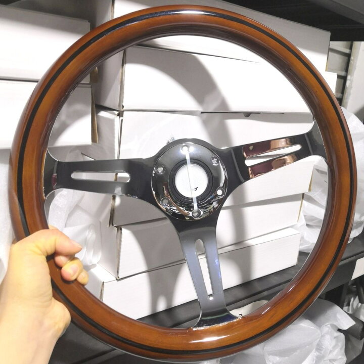 楽天市場】無垢材ステアリングホイールレーシングレトロ14インチ350MM 
