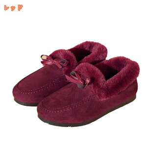 あったか 裏起毛 モカシン レディース スエード調 ボア ローファー フラット ローヒール シューズ 靴 防寒 コンフォート パンプス ぺたんこ ルーム カジュアル ムートン 可愛い オシャレ も