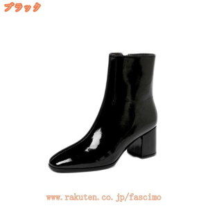 レディース ブーティ スクエアトゥ 黒 白 ブーツ ヒール ハイヒール 走れる ショートブーツ チャンキーヒール 太ヒール カジュアル 二次会 無地 アンクルブーツ 側にジッパー 6.5cm 滑りにく
