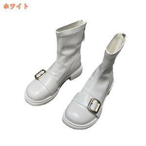 ショートブーツ レディース 歩きやすい ポインテッドトゥ ローヒール サイドゴア ブーツ チェルシー 3.5cmヒール 太ヒール 厚底 ファスナーブーツ ブラック 大きいサイズ 小さいサイズ シン