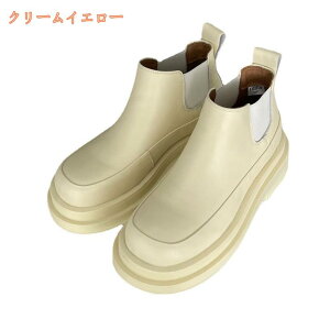 サイドゴア ブーツ レディース ショートブーツ ミドルブーツ 美脚 軽量 韓国ファッション 厚底 履きやすい 痛くない 歩きやすい ストレッチ 靴 おしゃれ 人気 かわいい アウトドア ブラック