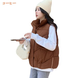 秋 冬 軽量 登山 ダウンベスト レディース 中綿 ショート丈 ベスト 女性 大きいサイズ スタンドカラー おしゃれ エレガント アウトドア ベスト コート ジャケット トップス 暖かい 無地 fascimo