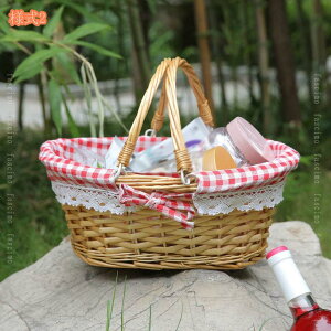 ピクニック ランチボックス バスケット 大きい 可愛い 北欧 ピクニックバスケット おしゃれ かご フルーツバスケット ストレージバスケット おしゃれ 雑貨編み かご 収納ボックス かわいい