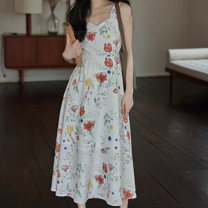 RINRE ������ �؍� �t�@�b�V���� �t�B�I�i�t�����[ A���C���@�����O�����s�[�X �h���X Fiona Flower A-line Long Dress lesens7 S M �T�C�Y white �z���C�g ���f�B�[�X