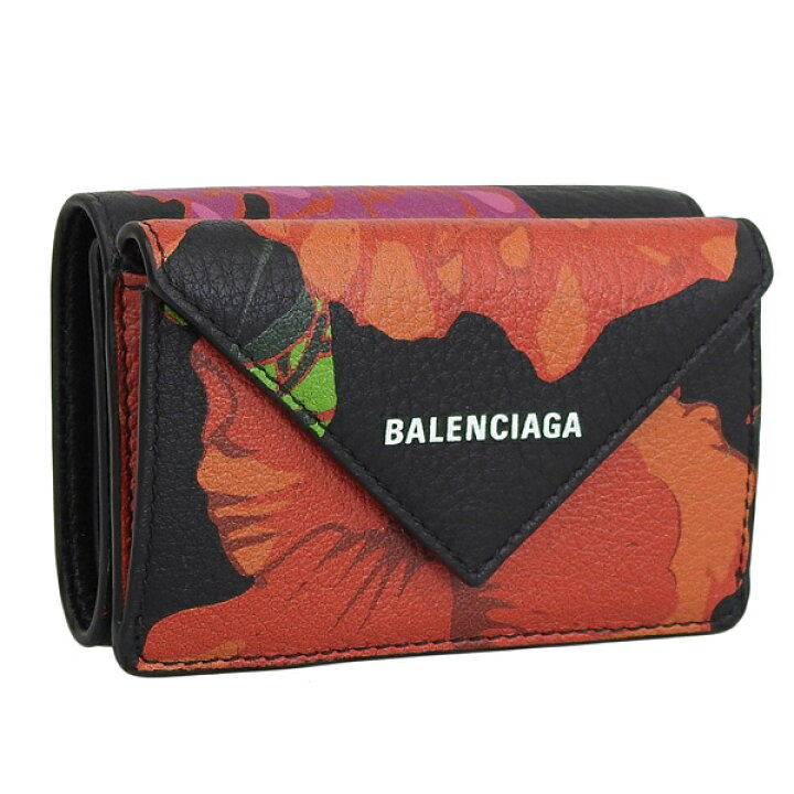 楽天市場】バレンシアガ BALENCIAGA 三つ折り財布 花柄 PAPER 