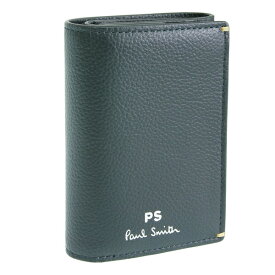 ポールスミス 財布 メンズ レディース 三つ折り財布 アウトレット レザー ダークグリーン PSMSW0318 PAUL SMITH 土日祝も毎日発送します