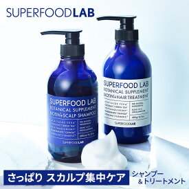 【8/20限定P10倍】【シャンプー トリートメント セット】スーパーフードラボ ビオチン スカルプ さっぱり 頭皮さっぱり ノンシリコン アミノ酸 フケ かゆみ ハリ コシ ボリューム ライム ラベンダー 送料無料 女性 男性 スカルプ ギフト SUPERFOOD LAB
