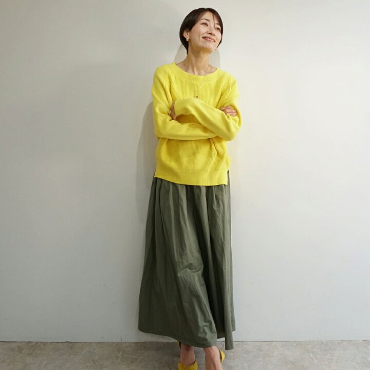 楽天市場 楽天お買い物マラソン クーポン 送料無料 バイカラー片畦プルオーバーfashfren トップス ニット ゆったり 綺麗目 春 カジュアル 白 ホワイト カーキ イエロー レモン ラグラン袖 たまご 色 トレンド Fashfren