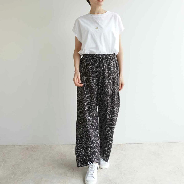 楽天市場 ランダムドットストレートパンツ レディース パンツ 柄パンツ 柄パン プリント柄 ドット ドット柄 おしゃれ ゆったり オシャレ リラックス トレンド きれいめ ボトムス ゴム ウエストゴム ゆるパン Fashfren Fashfren