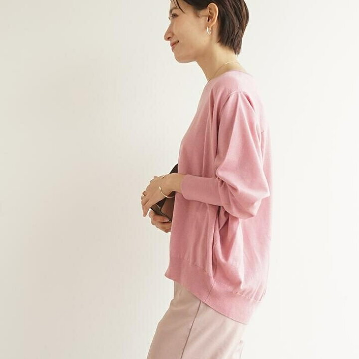 楽天市場 変形バンザイ型ニット レディース ニット セーター ピンク 大人カジュアル オフィスカジュアル 高品質 ニット きれいめ プチプラ ボリューム トレンド おしゃれ ビジネス ママ Fashfren New Color Fashfren