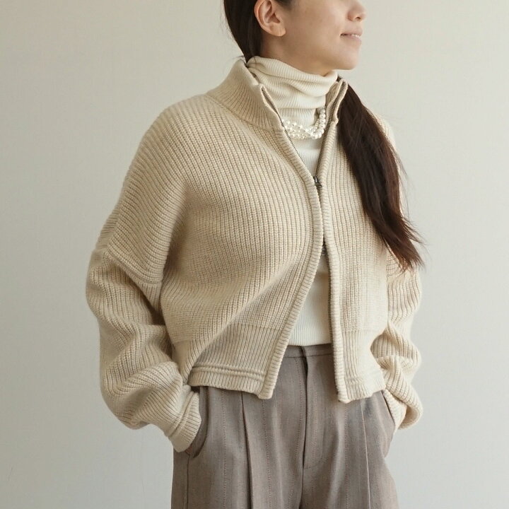楽天市場】ざっくりニットブルゾン : FASHFREN