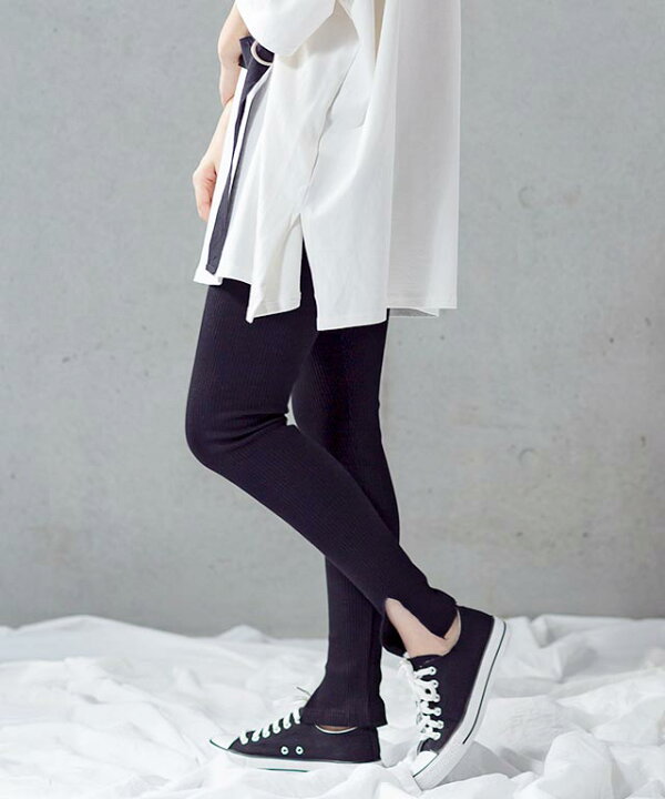 楽天市場 メール便対応 レギンス スパッツ レギパン スキニー スリット ワンピの下 ワンピース アンクル丈 パンツ ボトムス タイツ パンツ レディース ピタシルエのリブレギンス a Growing Rich
