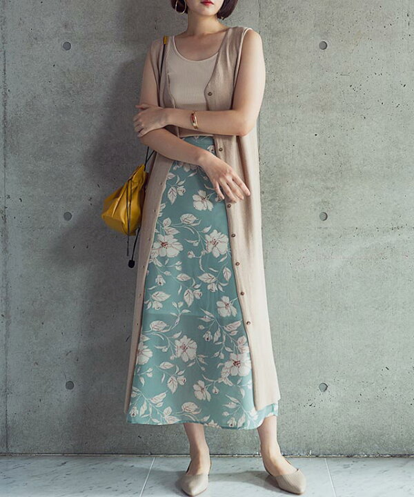 楽天市場】[SALE] スカート ロング マキシ ストレート フレア 花柄  