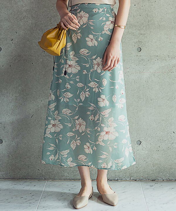 楽天市場】[SALE] スカート ロング マキシ ストレート フレア 花柄  