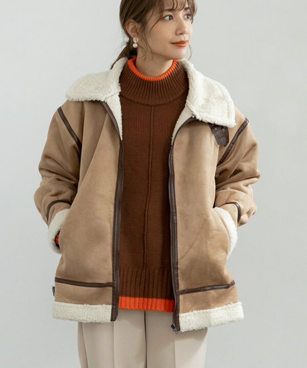 楽天市場】ムートン ボア ジャケット フライトジャケット フェイク  